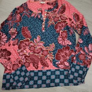 Sundance Pink and Blue Floral Long Sleeve Tee